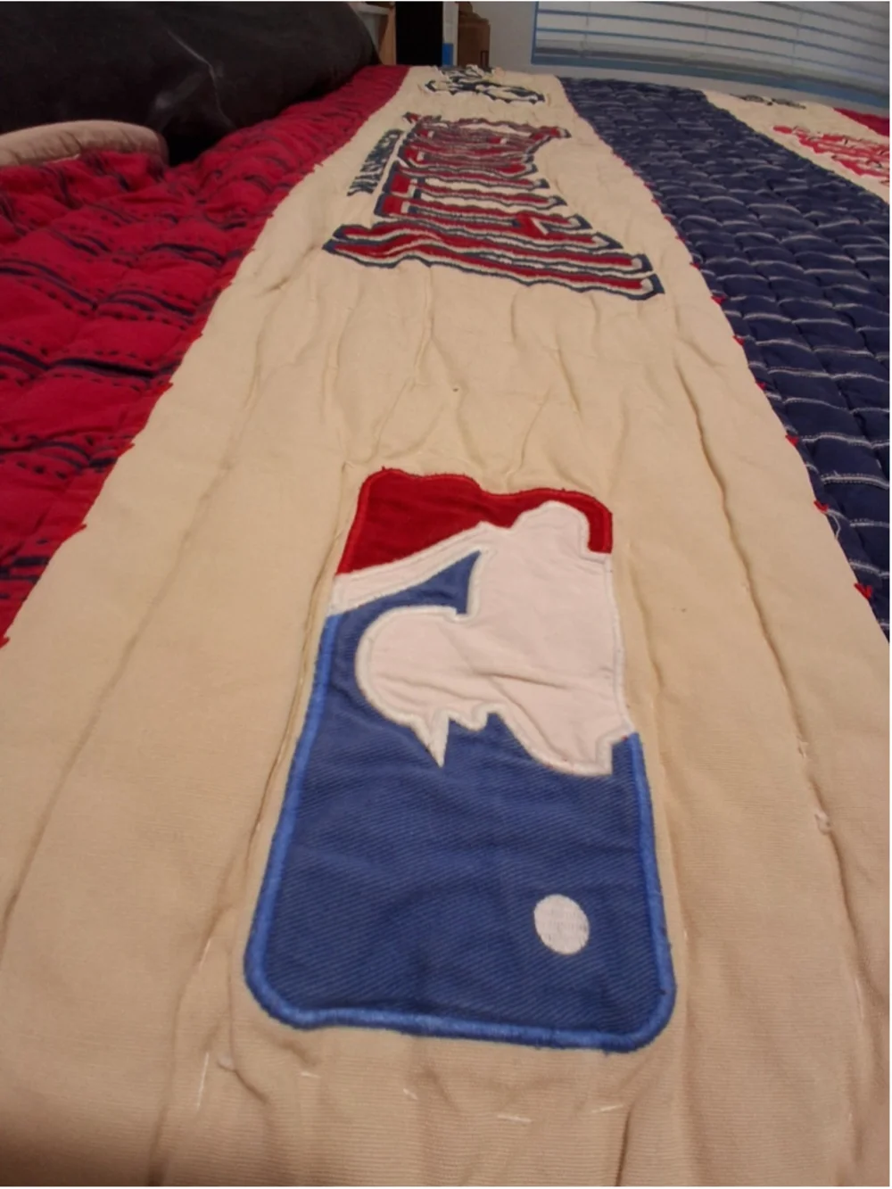 2008 POTTERY BARN KIDS x MLB Baseball Quilt Blanket Full Queen Multicolor Heavy